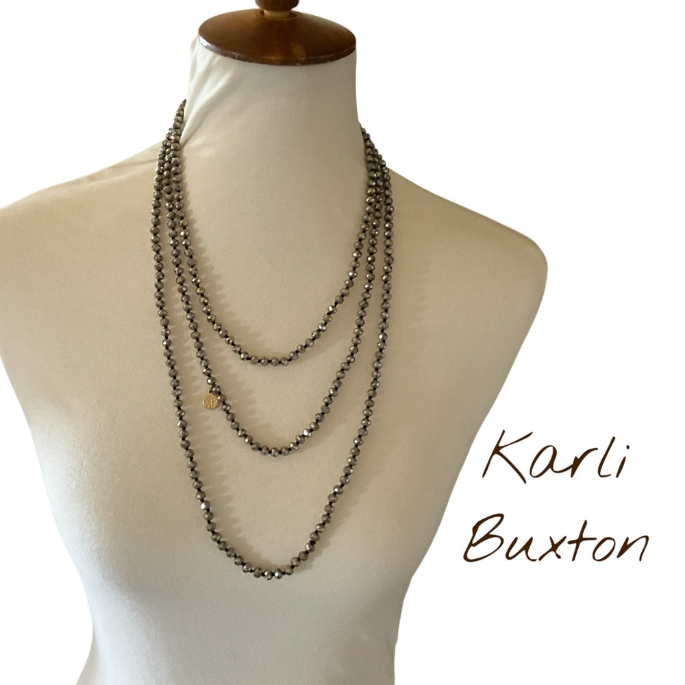 Karli Buxton Highly Faceted Bead Pull Over Necklace Doubled 38” Long